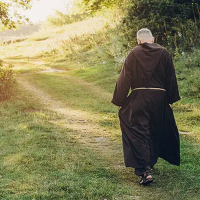 Christian Monk Walking