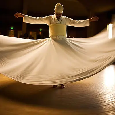 A Whirling Dervish dancing